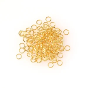 500 anneaux 4mm en acier inoxydable 304 doré