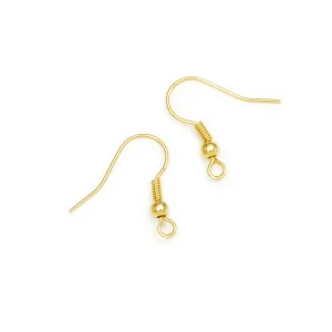 10 crochets Boucles d'oreilles en laiton doré 24K Premium