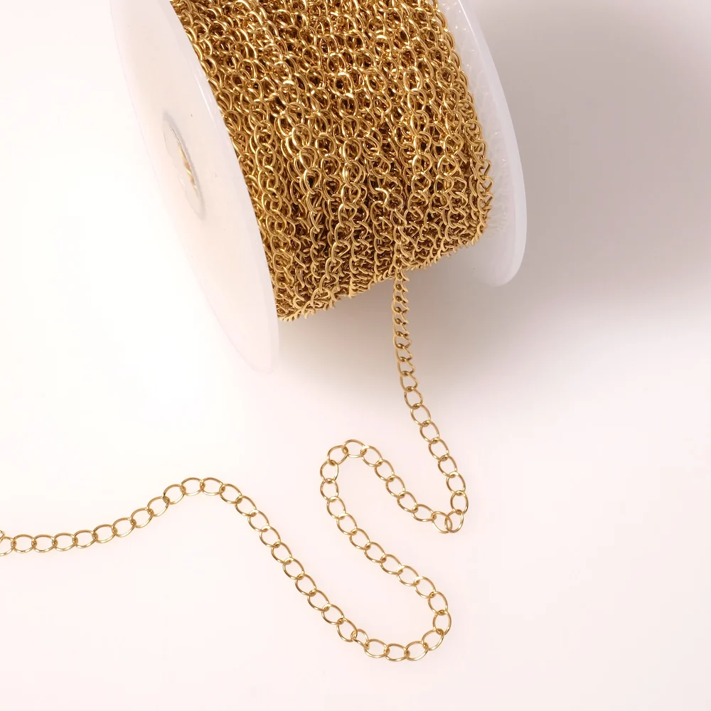 Bobine de 25 mètres de chaine d'extension en acier inoxydable 304 Doré – Image 2