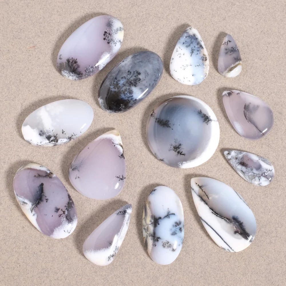 Cabochon 32mm en Agate Dendritique naturelle – Pierre paysage – Image 4