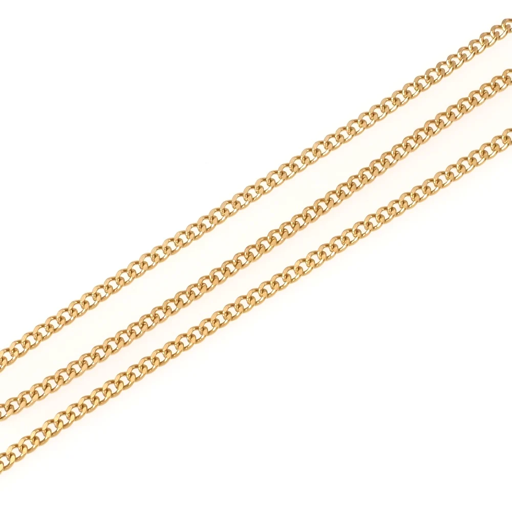 Bobine de 9,5 mètres de chaîne maillon gourmette en acier inoxydable 304 doré 18K – Image 4