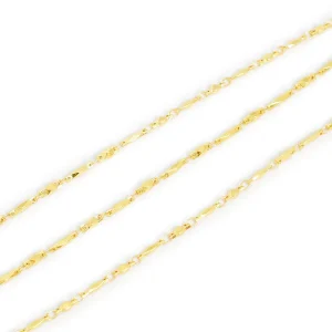 20cm de chaine Pépites polygones en laiton doré à l'or fin 24K Prémium