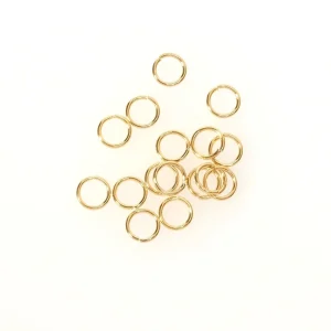 10 anneaux 6mm en acier inoxydable 304 doré