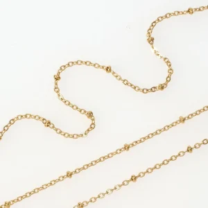 1 mètre de chaîne maillon boule en acier inoxydable 304 doré