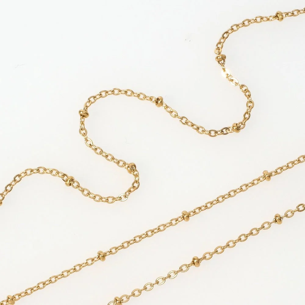 Bobine de 10mètres de chaîne maillon boule en acier inoxydable 304 doré – Image 4