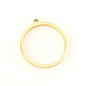 Pendentif Cadre Rond en acier inoxydable 304 Doré