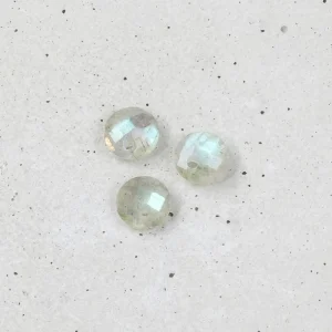 Pendentif rond facetté 6mm en pierre naturelle Labradorite