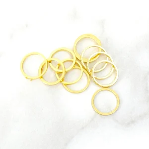 10 anneaux fermés 10mm en laiton Doré à l'or fin 24K Premium