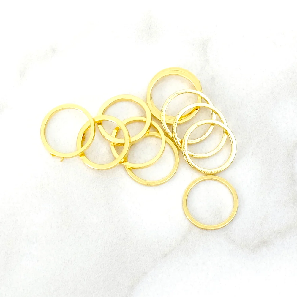 10 anneaux fermés 10mm en laiton Doré à l'or fin 24K Premium – Image 2