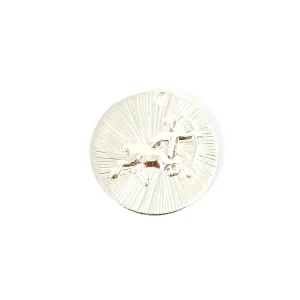 1 pendentif signe astrologique Sagittaire en laiton Argenté 925 Premium