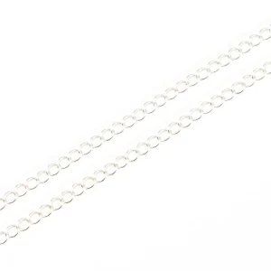 20 cm de chaine d'extension mailles ovales soudées en laiton Argenté 925