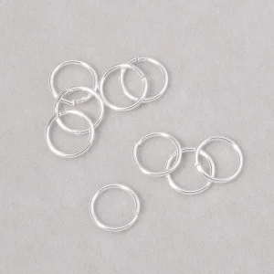 10 anneaux ouverts 8mm en argent massif 925