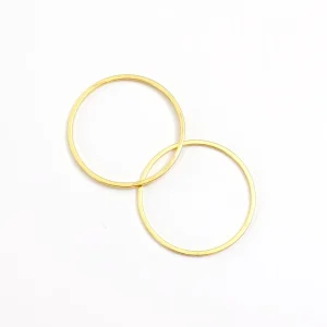 6 connecteurs anneaux 20mm en laiton doré à l'or fin 24K Premium