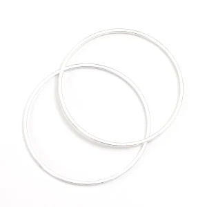 4 connecteurs anneaux 35mm en laiton argenté 925 Premium