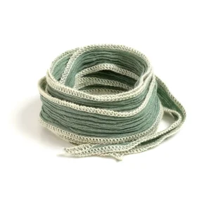 Ruban de soie teint à la main - Vert Fougère