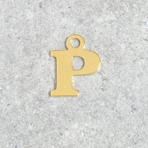 Pendentif lettre P en argent 925 doré à l'or 24K