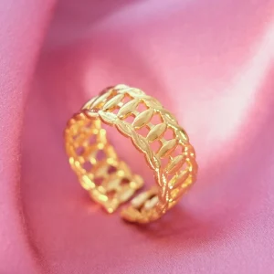 Bague bohème en acier inoxydable 304 Doré 18K