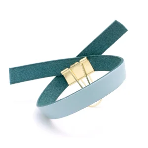 25cm de Lanière de cuir plat 10mm Bleu clair Qualité prémium