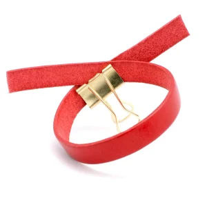 25cm de Lanière de cuir plat 10mm Rouge Qualité prémium