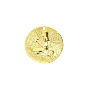 1 pendentif signe astrologique Vierge en laiton Doré à l'or fin 24K Premium