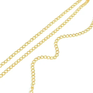 20cm de chaine d'extension maillons soudées en laiton doré à l'or fin 24K Premium