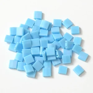 10 grammes de perles Miyuki Tila Beads TL-0413FR Opq Turquoise Blue Matted AB