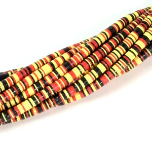 Véritables Perles Heishi mix 4mm de vinyle Vulcanite africain BRUXELLES