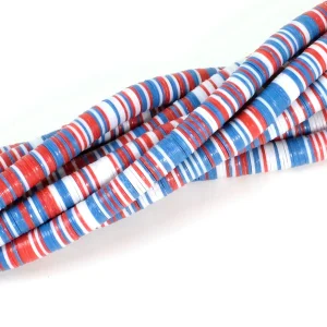 Véritables Perles Heishi Mix 6mm de vinyle Vulcanite africain CROISETTE