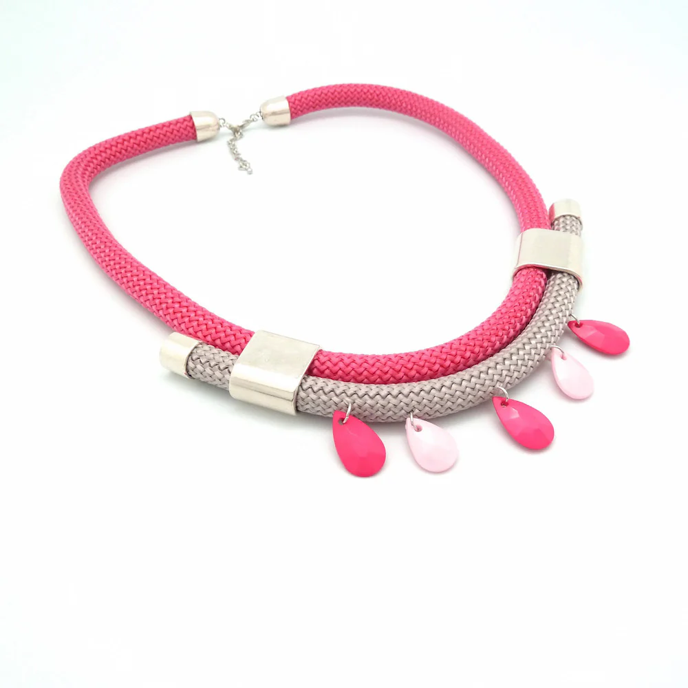 1 mètre de corde tressée Glitter 10mm Beige et vert – Image 4