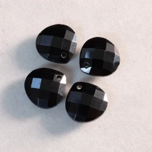 Pendentif goutte facettée 16mm en pierre naturelle Obsidienne