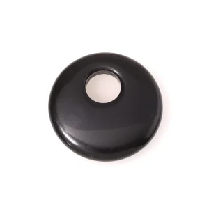 Pendentif palet rond en pierre naturelle Obsidienne