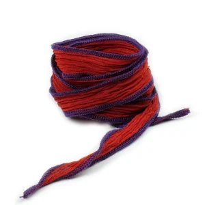Ruban de soie teint à la main Rouge violet