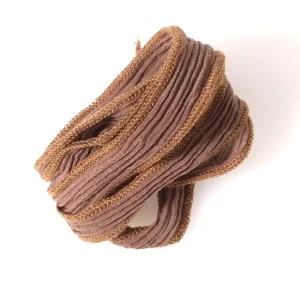 Ruban de soie teint à la main Marron